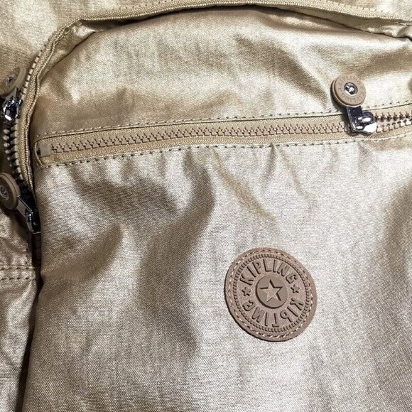 brand new Kipling reduced Large 44cm 15" Laptop Seoul Backpack gold - Picture 3 of 9